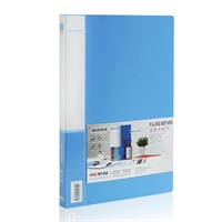 得力5303 标准型PP文件夹 A4（单弹簧夹+插袋）<蓝色>