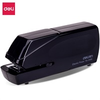 得力0489双电源电动订书机 电子自动装订订书器 适配24/6 黑色