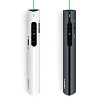 得力2801G高端系列绿色光可充电便携式遥控翻页笔 黑色