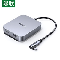 绿联Type-C转3口USB分线器+读卡器60377 SD/TF卡槽