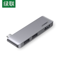 绿联Type-C转HDMI+2口USB分线器（直插式）60567