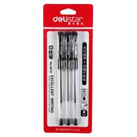 得力6619中性笔 0.5mm<黑色>3支卡装