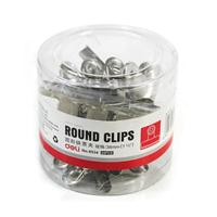 得力 38mm银色圆形铁票夹（筒装）24只/筒