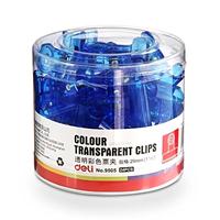 得力 透明彩色票夹 29mm<混色>24只/筒