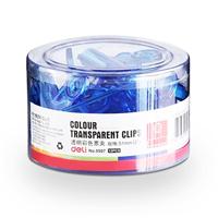 得力 透明彩色票夹 51mm<混色>12只/筒