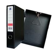 卓联70mm纸制资料档案盒带铁夹 ZL3114黑色