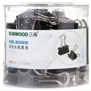 Sunwood三木 15mm-6#黑色筒装长尾夹 2026（60只/筒）