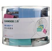 Sunwood三木 51mm-1#彩色筒装长尾票夹 2011（12只/筒）